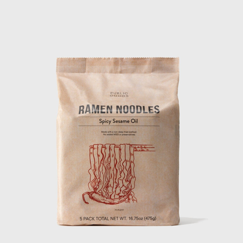 Public Goods Product Set Spicy Sesame Oil Ramen Noodles ($1 Per Pack)