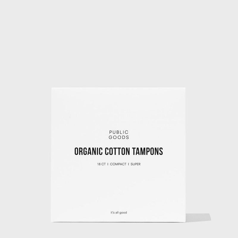 Public Goods Organic Cotton Tampons with Applicator | 18 CT - Compact - Super