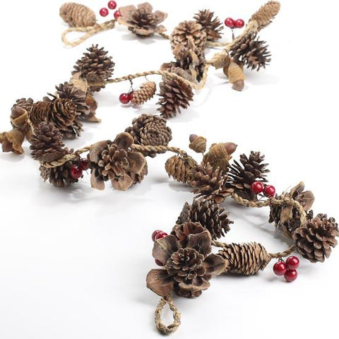 DIY Fall Decoration Ideas - Pine Cone Garland with Twisted Cotton Rope