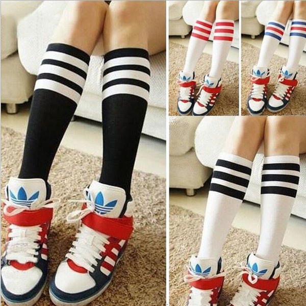 kids red and white striped socks