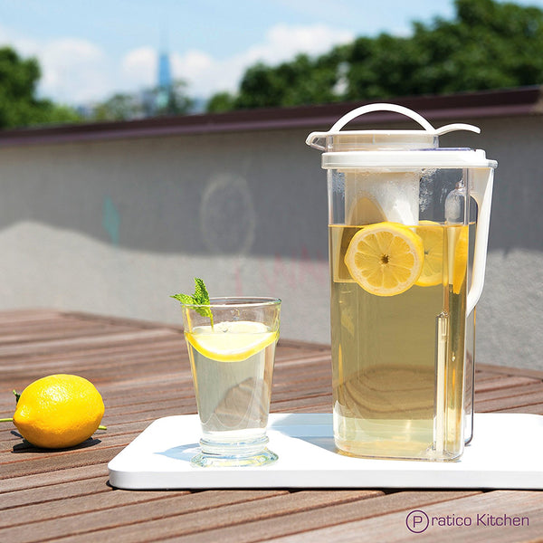 Low Profile Tea Pitcher with Removable Tea Strainer
