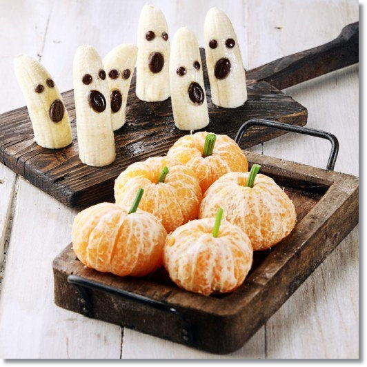 clementine pumpkins and banana ghosts