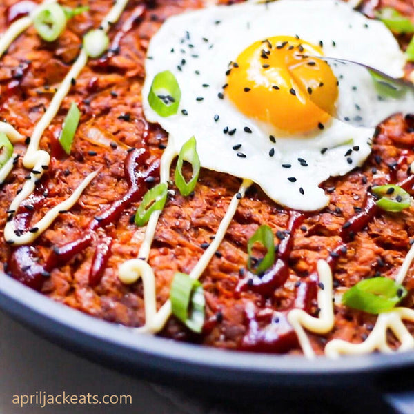 Egg Recipes - Spicy Korean Sweet Potato Pancakes