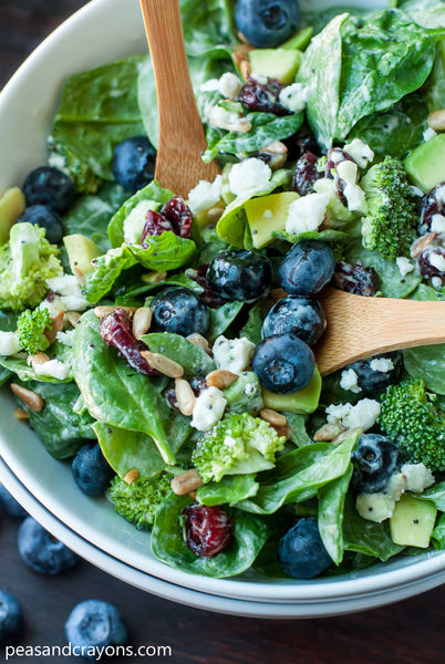 Blueberries Superfood Recipes - Blueberry Broccoli Spinach Salad