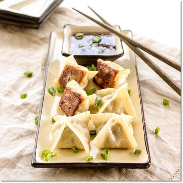 Pork Potstickers with Sesame Soy Dipping Sauce