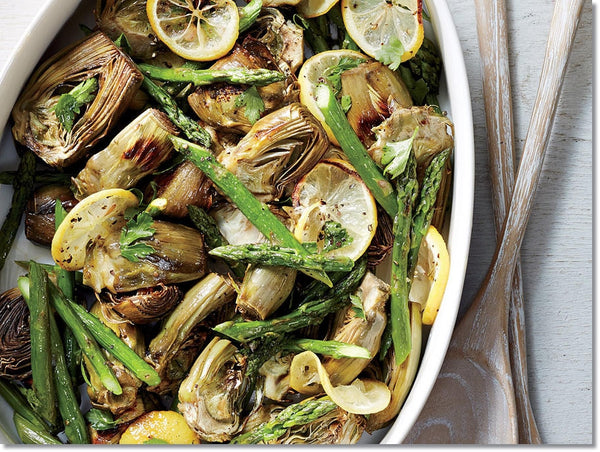 Roasted Asparagus and Baby Artichokes