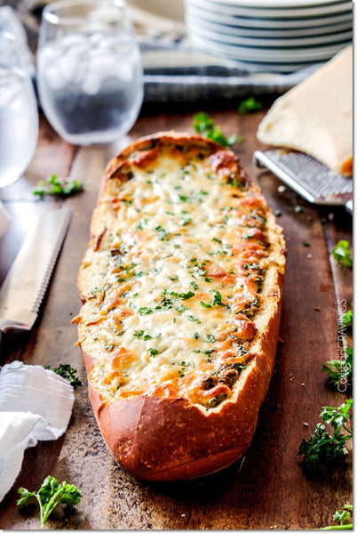 Easy Spinach Dip Stuffed French Bread 