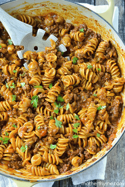 Taco Recipes - One-pot Cheesy Taco Pasta