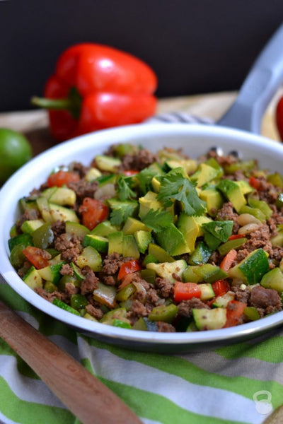 Taco Recipes - Zucchini and Beef Taco Skillet