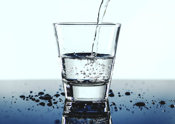 drinking water in the glass