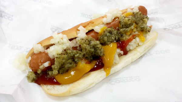 hot dog with pickle relish