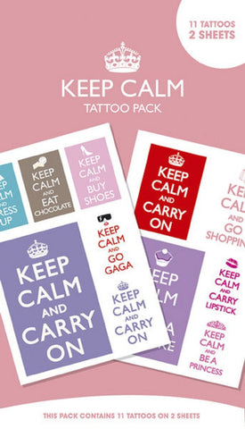 Keep Calm And Carry On Tattoo pack