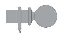 Illustration showing profile of wooden curtain pole millfield finial