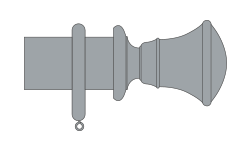 Illustration showing profile of wooden curtain pole orton finial