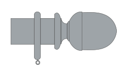 Illustration showing profile of wooden curtain pole seymour finial