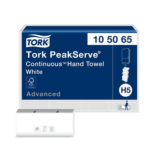 Tork® Advanced  PeakServe® Continuous Hand Towel, White, 1 Ply, 105065
