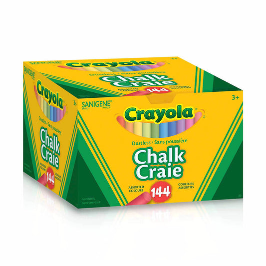 Crayola 144 Coloured Dustless Chalk, Assorted