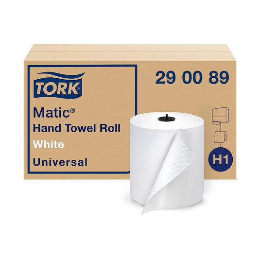 Tork® Universal Matic® Hand Towel Roll, 1-Ply, White, 6 Rolls/Case, 290089