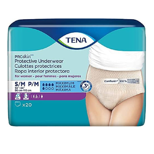 TENA ProSkin Maximum Absorbency, Women, Nude, 34" - 44", S/M- 73020