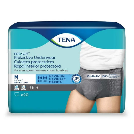 TENA ProSkin Maximum Absorbency, Men, Grey, 34" - 44", M- 73520