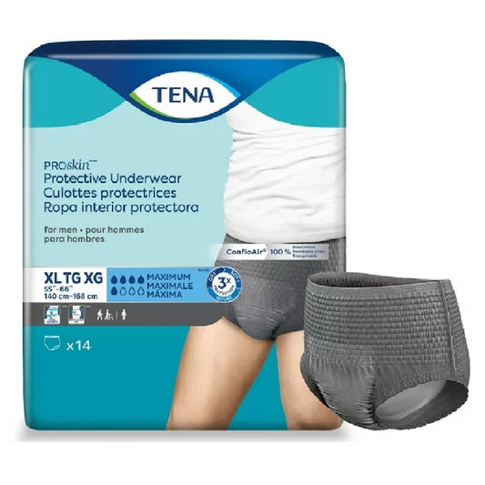 TENA ProSkin Maximum Absorbency, Men, Grey, 55" - 66", XL- 73540