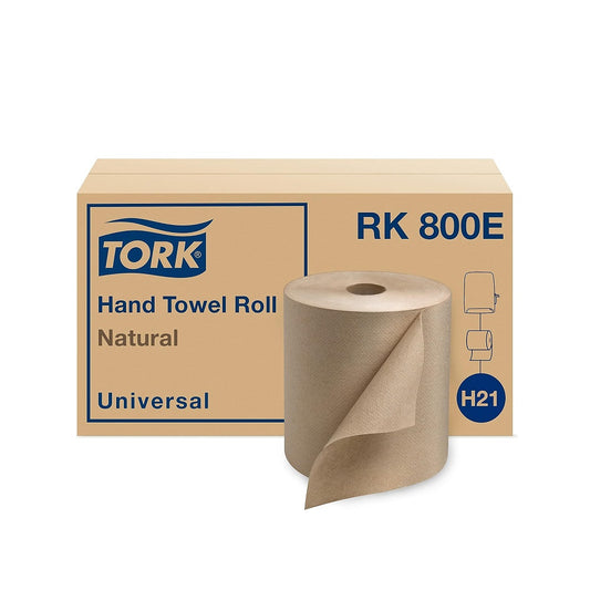 Tork® Universal Hand Towel Roll, Natural, 6 Rolls x 800 ft, RK800E