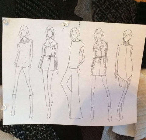 Fashion sketches for Cocoon by Elizabeth Geisler