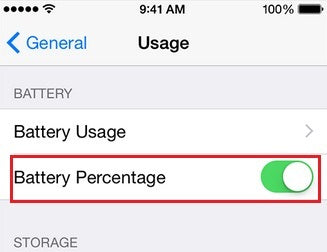 battery percentage