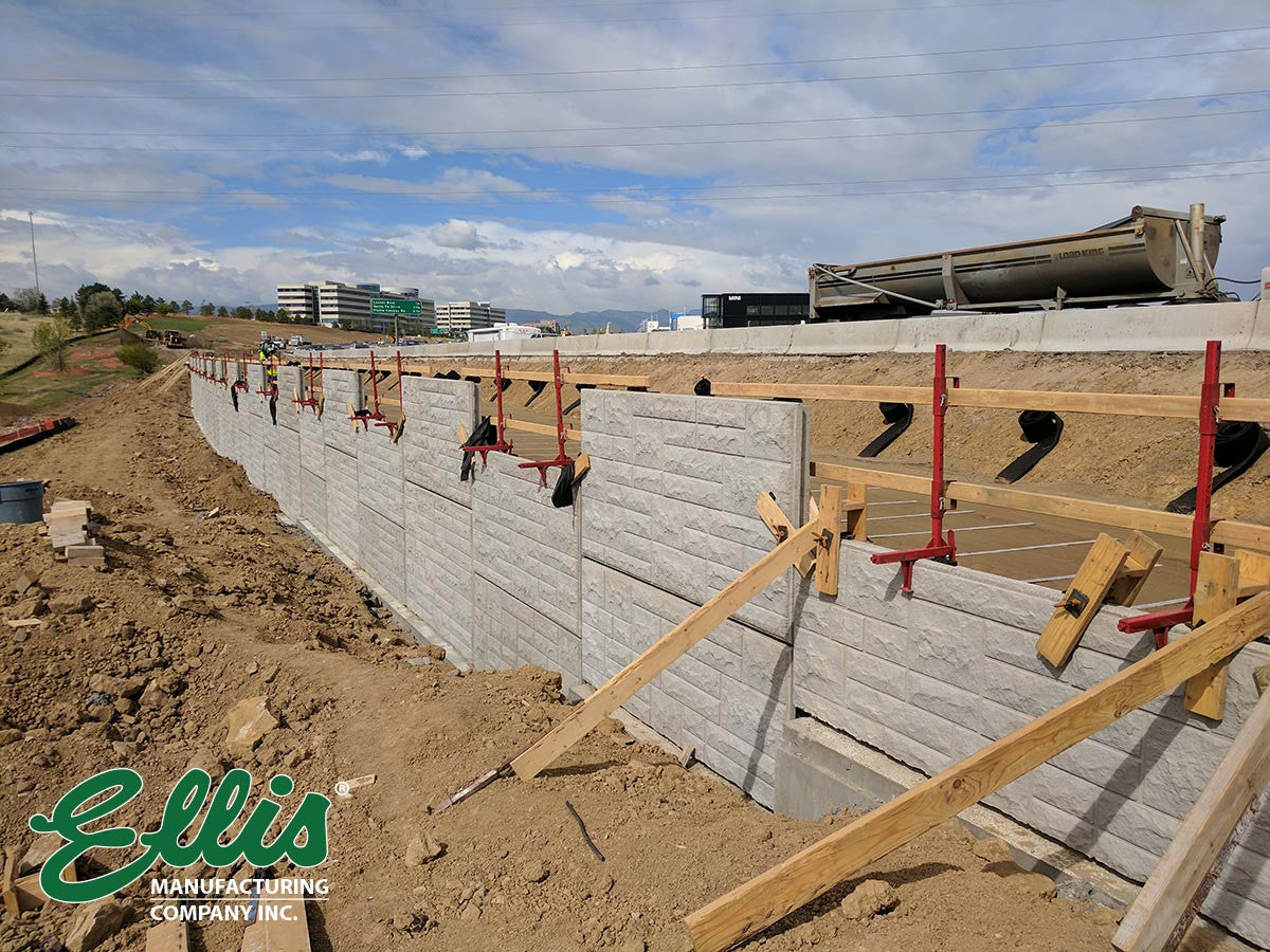 Ellis MFG Parapet Guard Rails on retaining wall off highway