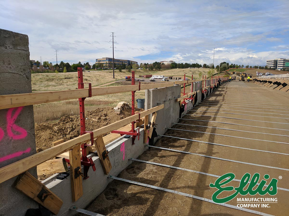 Inside View of Ellis MFG Guardrail on top of retaining wall