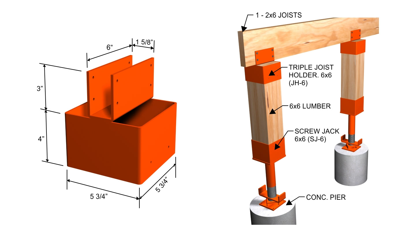 Ellis MFG Joist Holder for 6x6 post JH-6