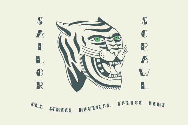 Sailor Scrawl Old School Tattoo Font by Out of Step Font Company