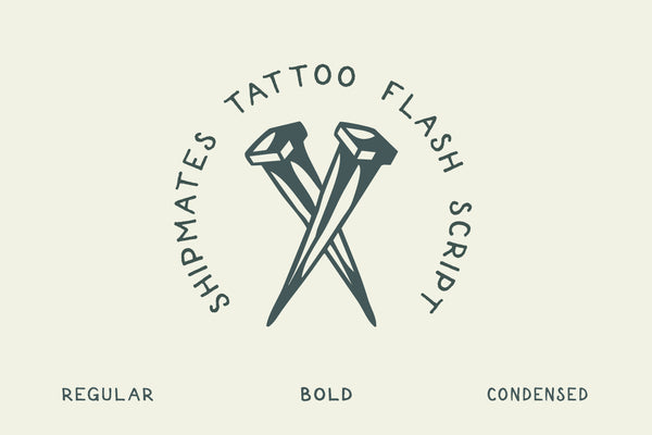 Shipmates sans serif tattoo font by Out of Step Font Company