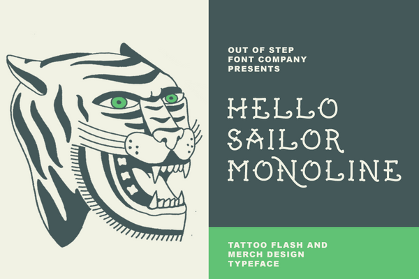 Hello Sailor Monoline old school traditional tattoo font