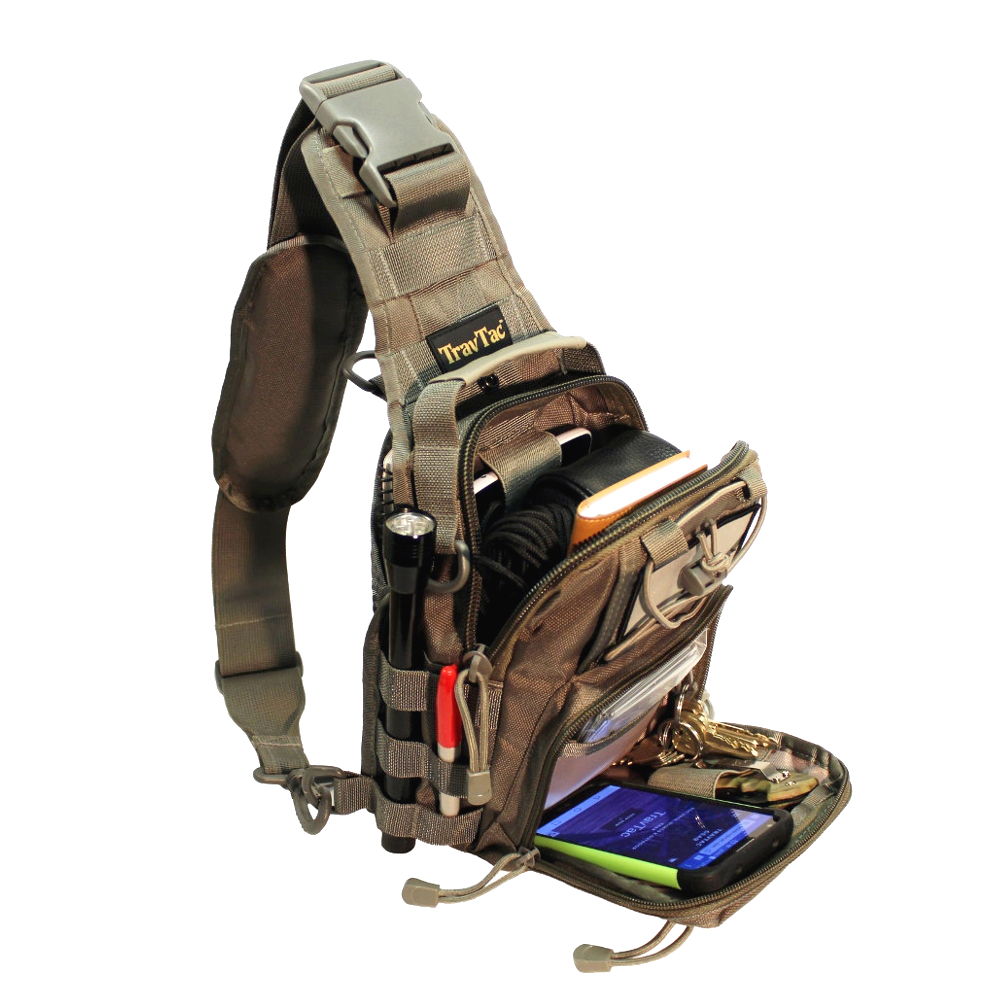 TravTac Stage II Sling Bag, Premium Small EDC Tactical Sling Pack 900D – TravTac Gear