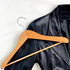 Kazzi Kovers natural wood hanger for leather jacket