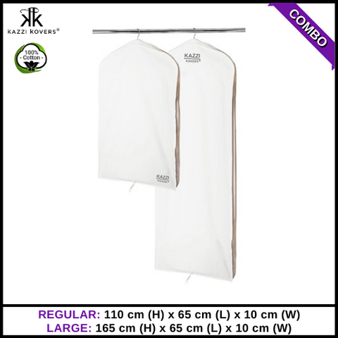 Kazzi Kovers Regular and Large Garment Bags | 100% Cotton