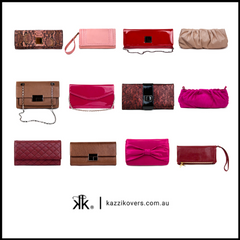 Red pink different size clutches