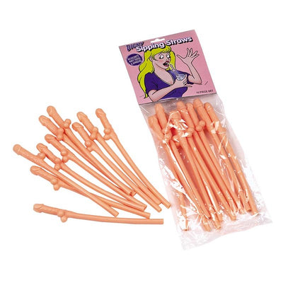 Nanma (NMC) Adult Partyware Dicky Sipping Straws (Flesh)