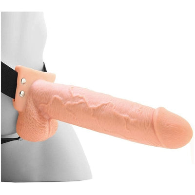 Fetish Fantasy - 9 Inch Hollow Squirting Strap-On With Balls