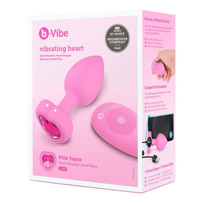 B-Vibe Remote Control Vibrating Jewelled Heart Plug