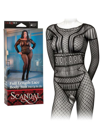 Calexotics Scandal Plus Size Full Length Lace Body Suit