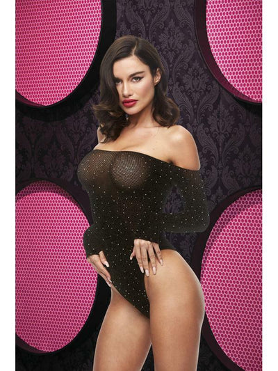 Lapdance Lingerie Off The Shoulder Sparkle Teddy