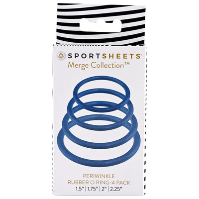 Merge Sportsheets Periwinkle Rubber O Ring 4 Pack