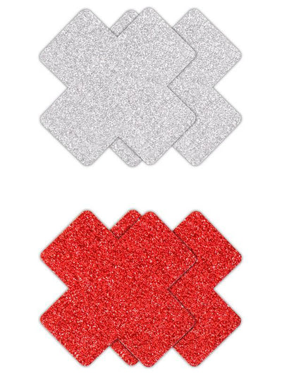 NS Novelties Pretty Pasties Glitter Cross 2 Pair