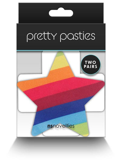 NS Novelties Pretty Pasties Pride Cross and Star Rainbow 2 Pair