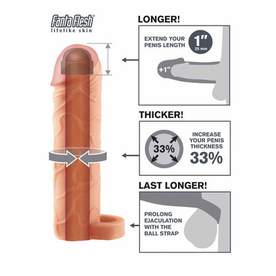 PipeDream Fantasy X-tensions Penis Extender - Perfect 1 Inch Extension With Ball Strap