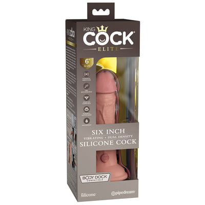 Pipedream King Cock Elite 6 inch Vibrating Silicone Dual Density Cock