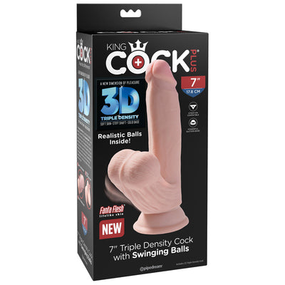 Pipedream King Cock Plus 7 inch Triple Density Cock with Swinging Balls