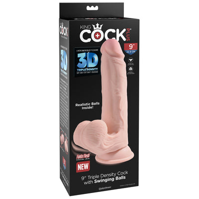 Pipedream King Cock Plus 9 inch Triple Density Cock with Swinging Balls
